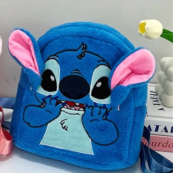 Cute mini fluffy backpack stitch gift birthday Xmas outing holiday