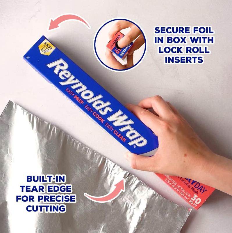 Classic Kitchen Foil | Aluminium Foil | Tin Foil for Cooking, BBQ, Roasting | Pack of 1 Roll, 304mm x 9.14m | Packaging May Vary Cookware Disposable 3