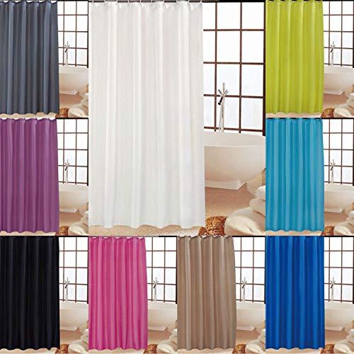 KAV Polyester Soft fabric Shower Curtain Mould and Mildew Resistant Solid White and Snow White Matching Hooks - Machine Washable 71x71 Inch (180 x 180cm ) 1