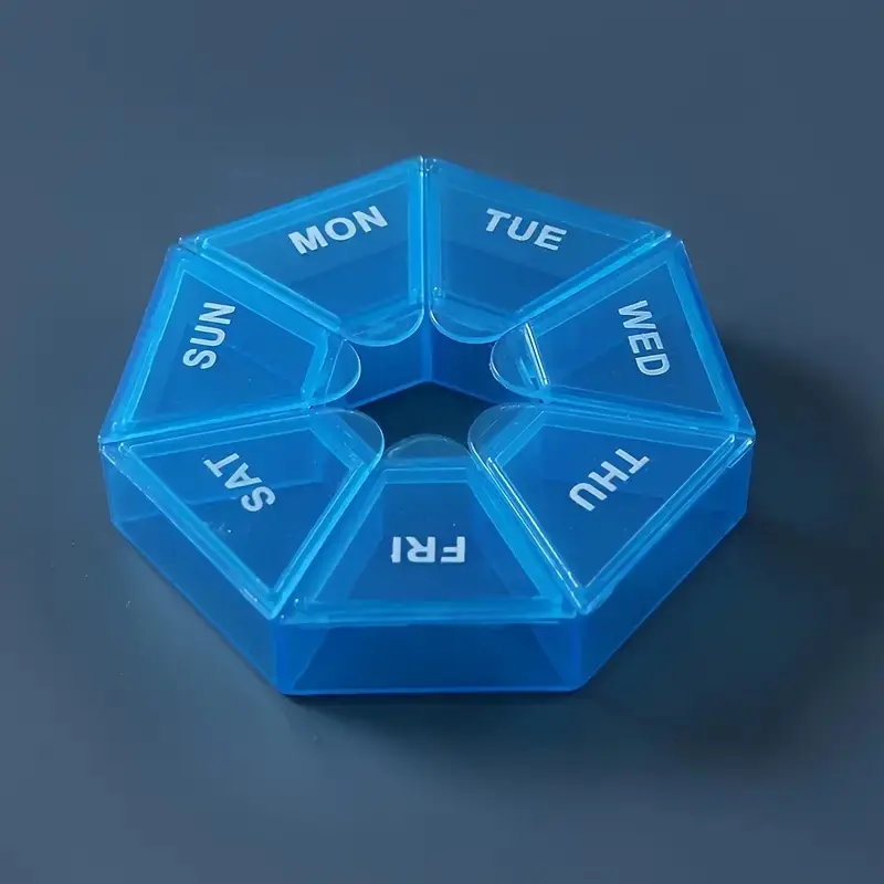 7 Days 7 Slot Pill Box - Compact, Easy Travel, Portable - Random Colour - Healthcare Aid Medicine