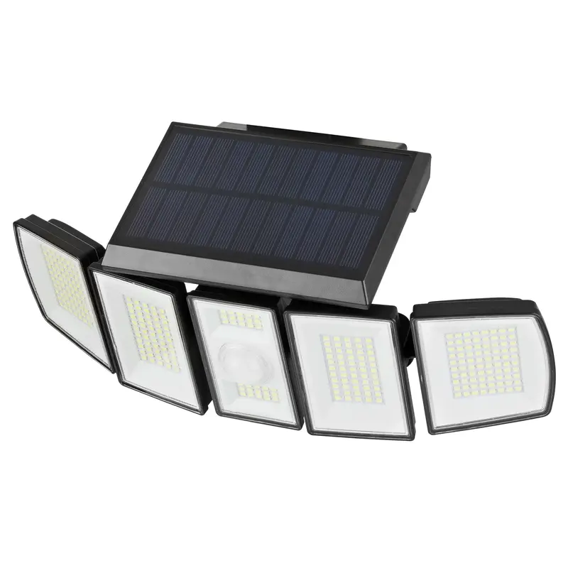300 LED Solar Security Light - 3 Lamp Heads, 7000K Brightness, Motion Sensors - Durable, IP65 Waterproof - Outdoor Solar Powered Lighting for Garden, Decking, Yard, Patio, Garage 4