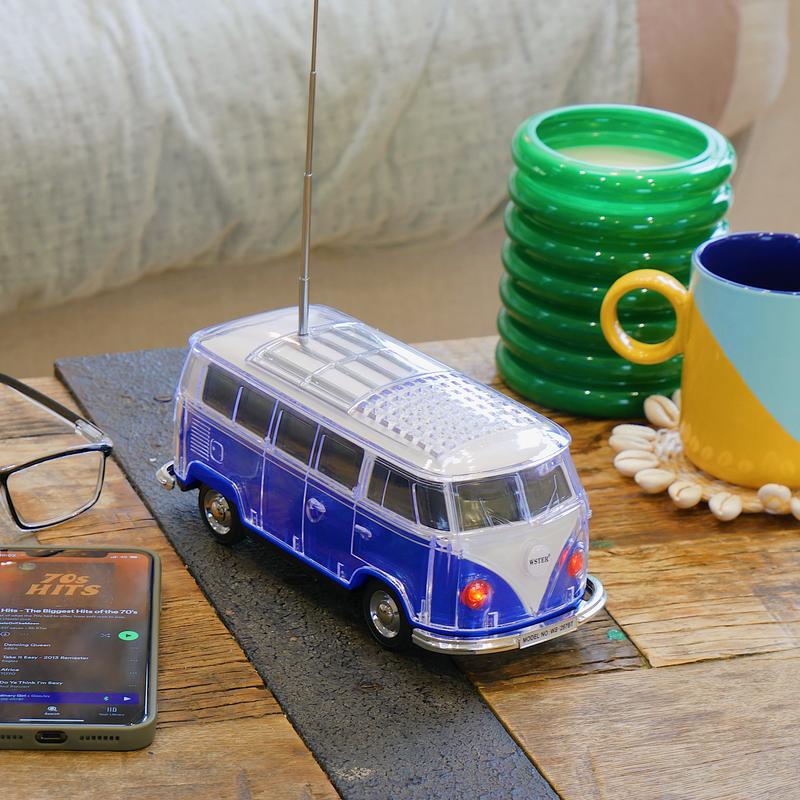 VW Camper Bluetooth Retro Speaker & FM Radio Portable Vintage Mp3 Audio 3