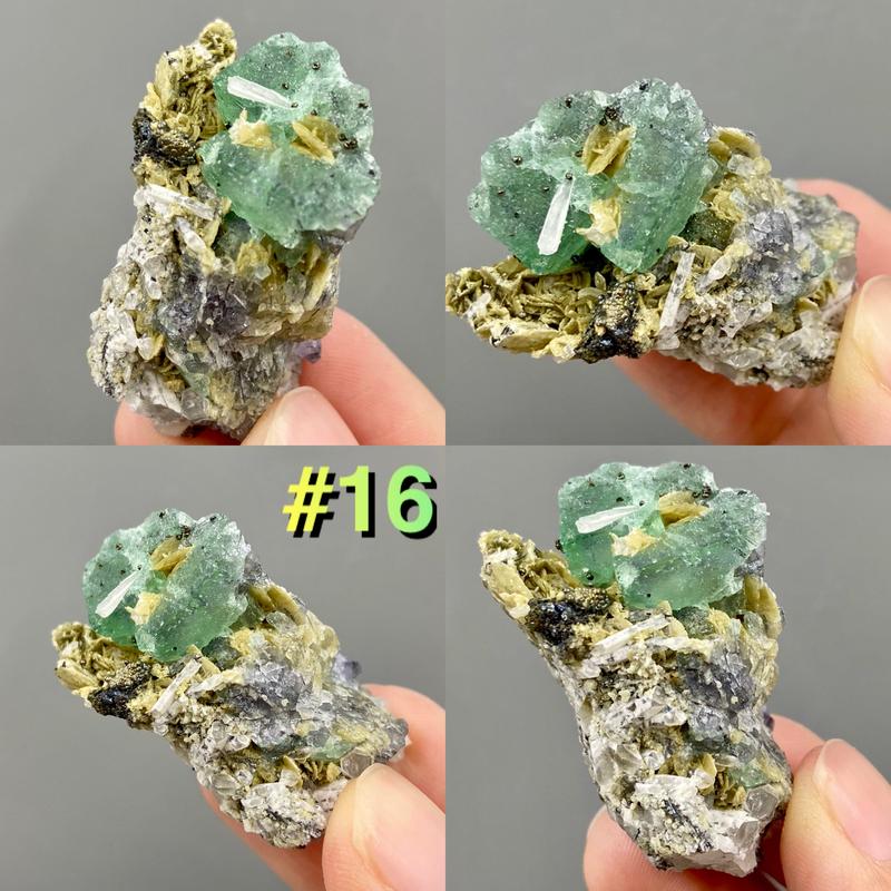 Purple Green Fluorite Clusters Specimens, Inner Mongolia China, Fluorite with Quartz, Cubic Fluorite Crystal 6