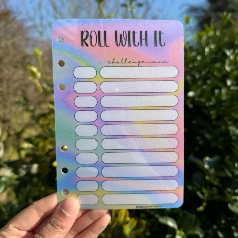 Roll with it challenges dashboard with 6 OR 10 slots | Let the dice decide | Challenges binder | Cash stuffing 1