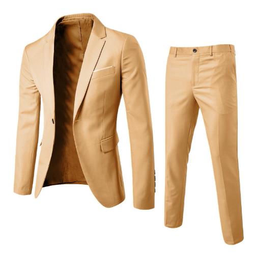 Product Introduction of Men's 2-piece suit slim fit business suit jacket casual jacket long pants 6