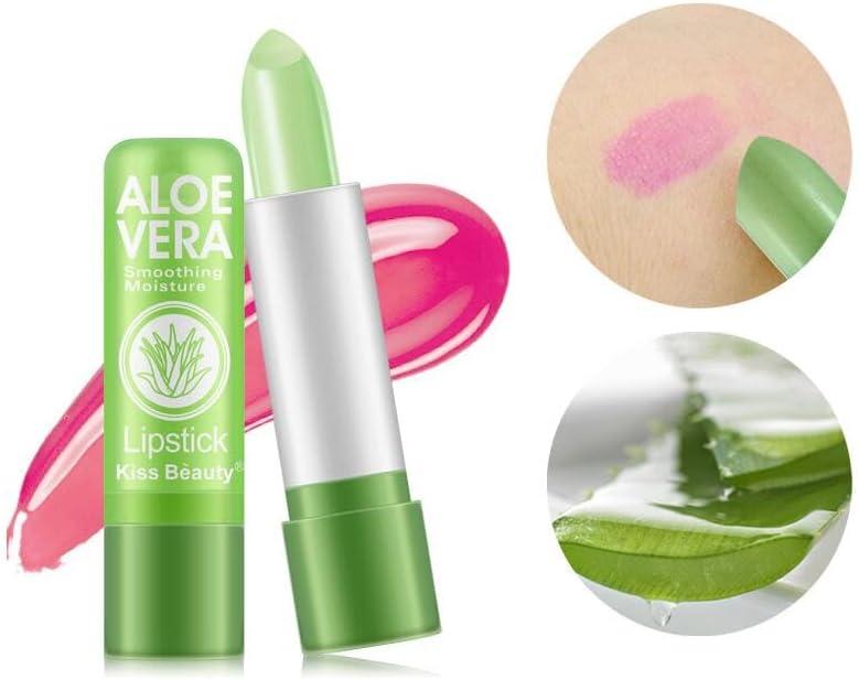 Aloe Vera Jelly Lipstick - Long-Lasting Moisturizing Cream Lip Balm with Temperature Color Changing Magic - Gloss, Lipgloss Gloss Lipgloss Makeup Glossy Cosmetic Moisturizer Hydrate Hydrating Moisture Moisturizing 5