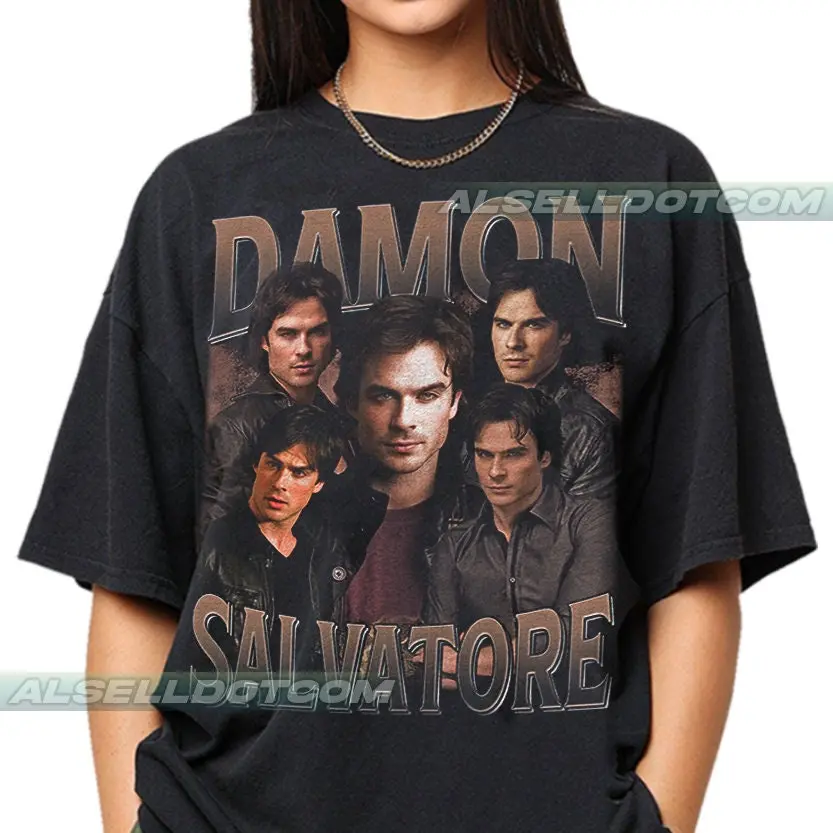 Limited Damon Salvatore Vintage T-Shirt, Gift For Women and Man Unisex T-Shirt 1375399915