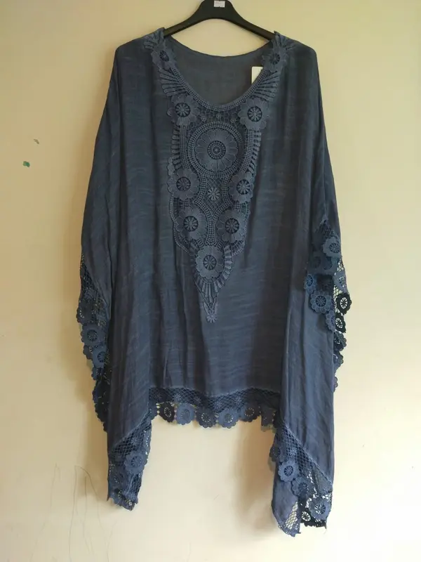 Women,s Italian Border Lace Kaftan UK Sizes Fits 16 to 24 Basic Batwing 1