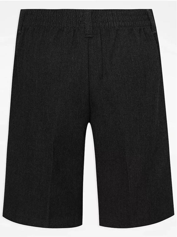 Pack of 2 Boys School Shorts Half Elastic Waist Solid Colours Charcoal, Grey, Navy, Black 3