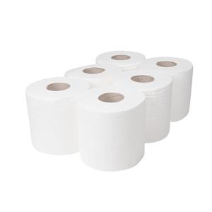 6 White Rolls (6 Pack) 300Mt 2ply Centrefeed,  Embossed, Paper Towel, Cleaning, Office, Home, Toilet Flushable Eco-friendly Disposable Sustainable Family Wipes Kitchen eco-friendly bathroom