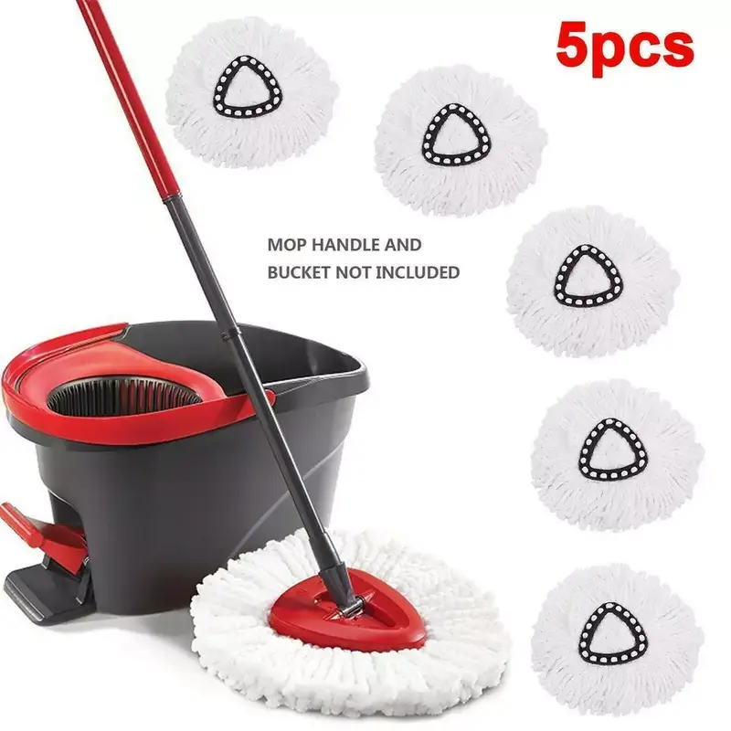 5x Vileda Wring Mopping Replacement Mop Set - Microfibre Refill Heads Cleaning 2