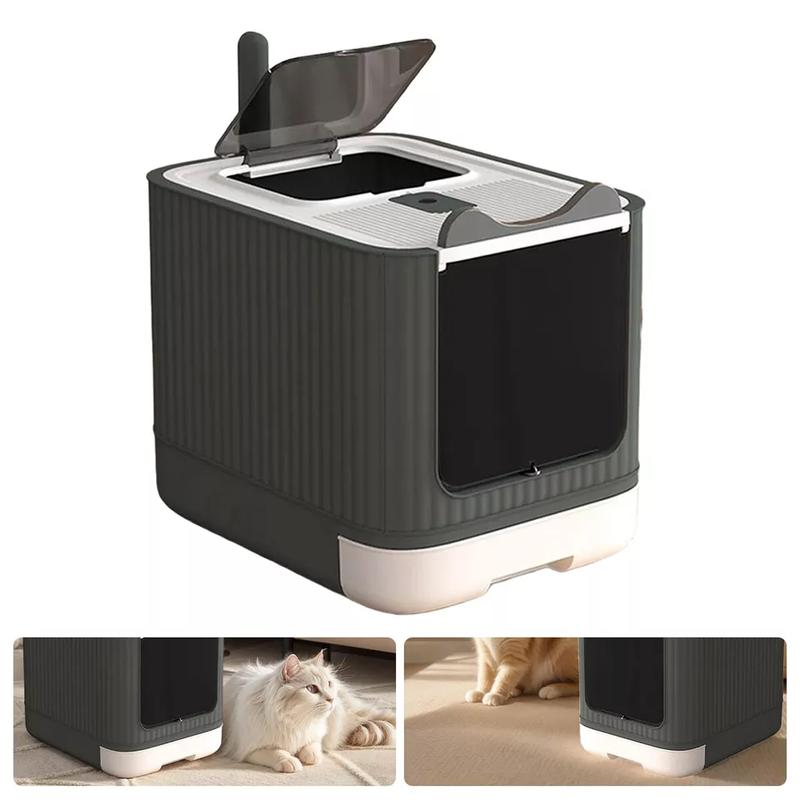 Product Introduction of Large Cat Litter Box Self Cleaning Pan Drawer Anti-Splashing Cat Potty Tray robot 9
