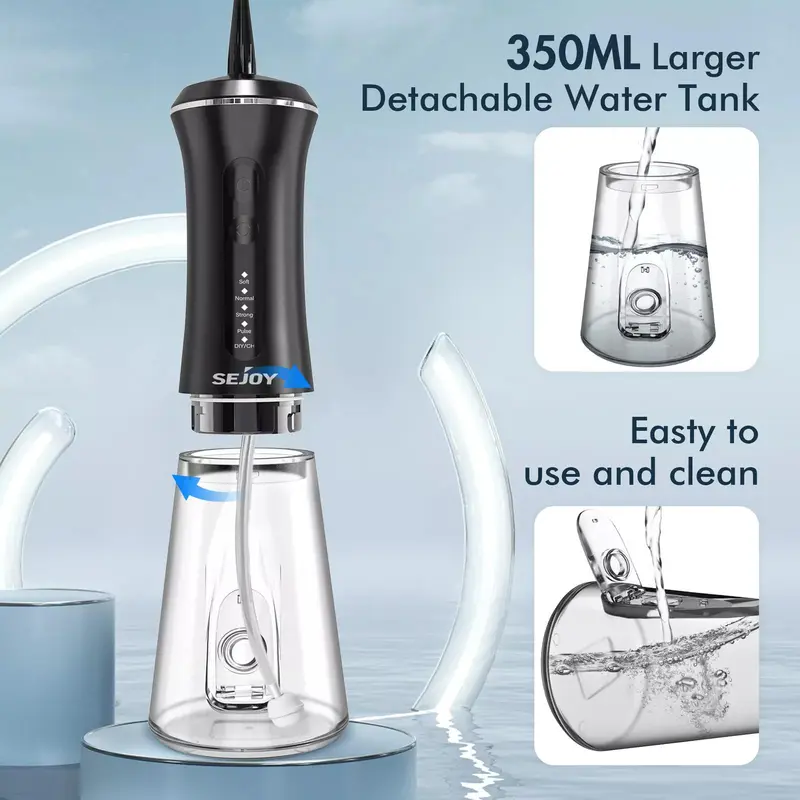 SEJOY C12 Dental Water Flosser Oral Irrigator USB Rechargeable Teeth Cleaner Portable 5 Modes IPX7 Mouth Washing Machine 1