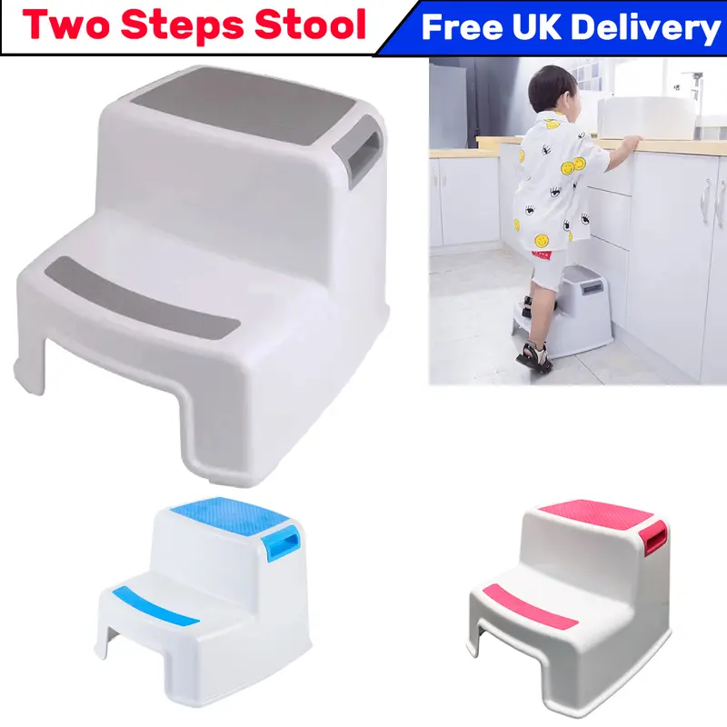 Step Up Stool Kids Childrens Non Slip Dual Height Toddlers Toilet Potty Training Double Step 0