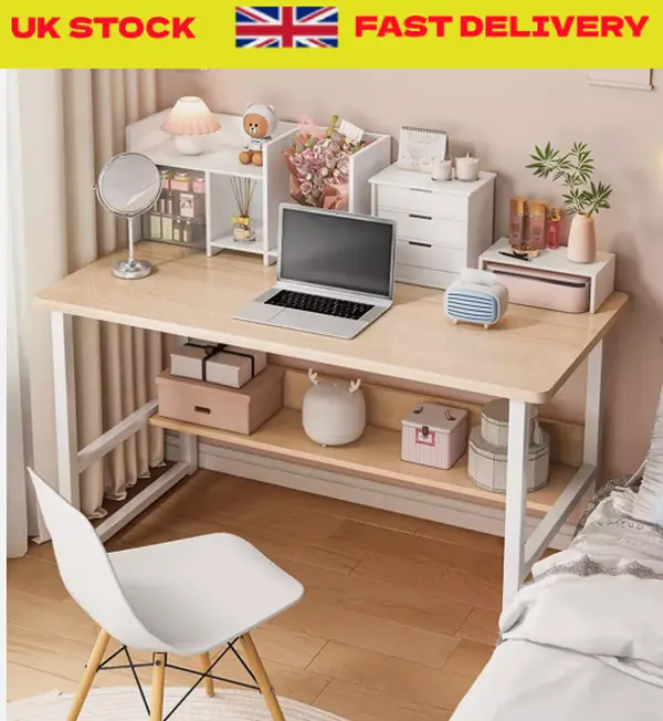 Home Office Study Desk Computer Desk Writing Desk Table Workstation & Book Shelf