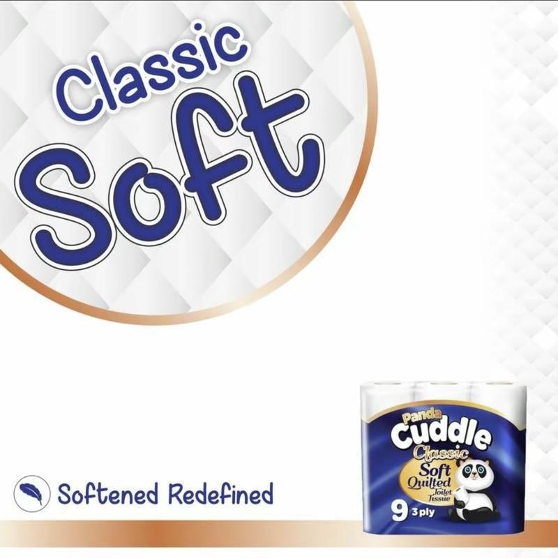 Panda Cuddle SOFTEESE 45 Unscented Soft Quilted Toilet Rolls - 3 Ply Toilet Tissues 5*9 Pack Classic Soft Blue  Wipes 3