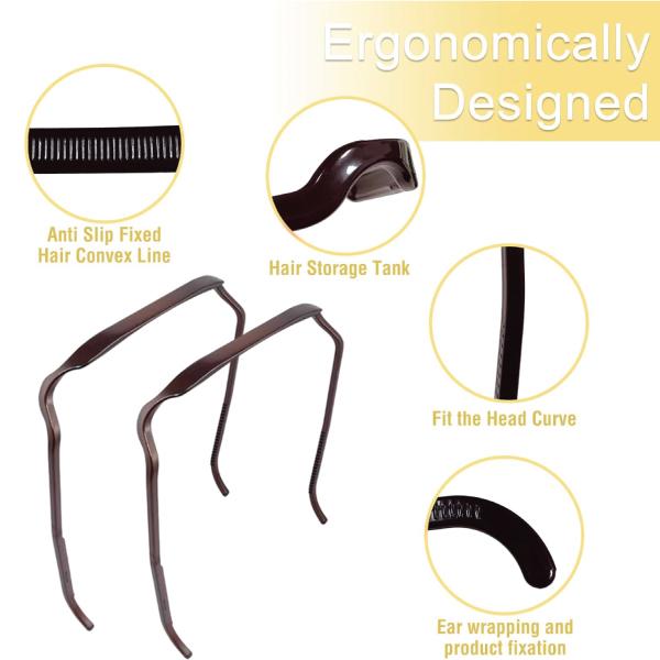 Product Introduction of 2 Pcs Curly Thick Hair Headband, Sunglasses Headband Invisible Hair Hoop for Curly Thick Hair, Square Headband Like Sunglasses Create a Fashionable Hairstyle (Black) 7