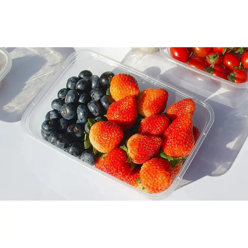 25 X 500ml Plastic Storage Food Soup Containers- Clear Disposable Heavy Duty Airtight Food Storage Boxes Kitchen Set Utensils 2