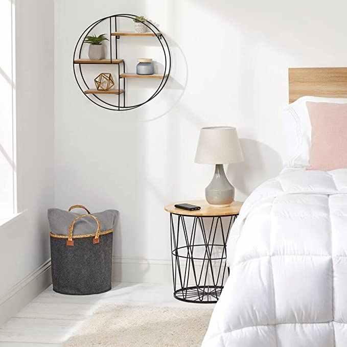 Product Introduction of NEW Metal Wire Wall Shelf Home Decor Storage Floating Round Multi-Section Shelf Shelves 6