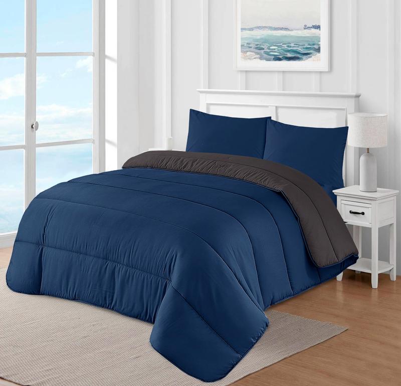 Coverless Hollowfiber Duvet 13.5 tog Straight Stitched Reversible Double King warm 1
