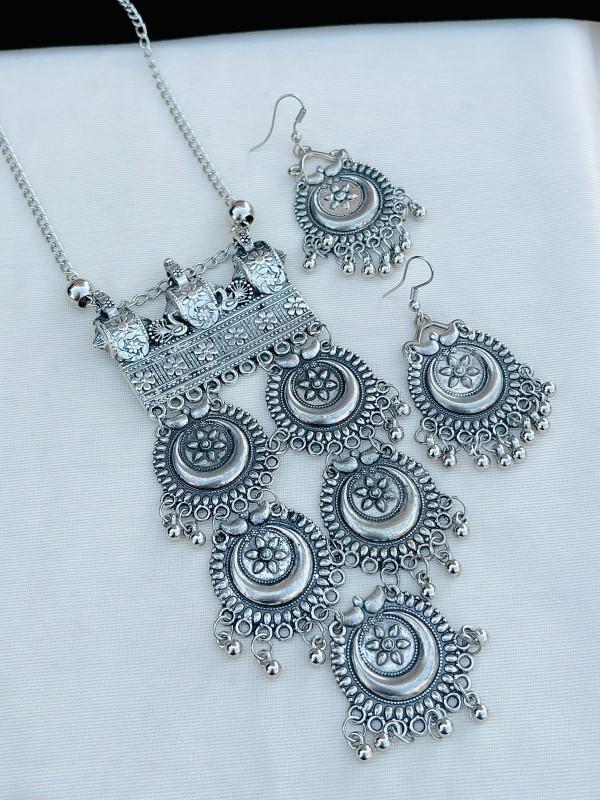 Product Introduction of oxidised jwellery sets silver 2