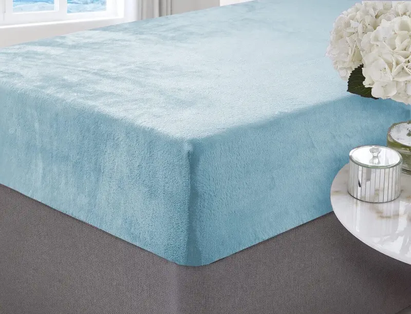 Brit House Coral Fleece Fitted Bed Sheet 30cm Deep, Premium Quality Mattress Cover Protector, Wrinkle Resistant Bedding, Luxury, Breathable Fabric, Easy Care, Machine Washable 4