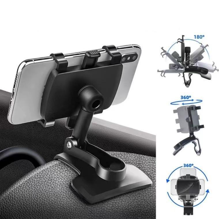 Car Mobile Phone Holder Car Multifunctional Rotating Car Dashboard Rearview Mirror Navigation Holder 3