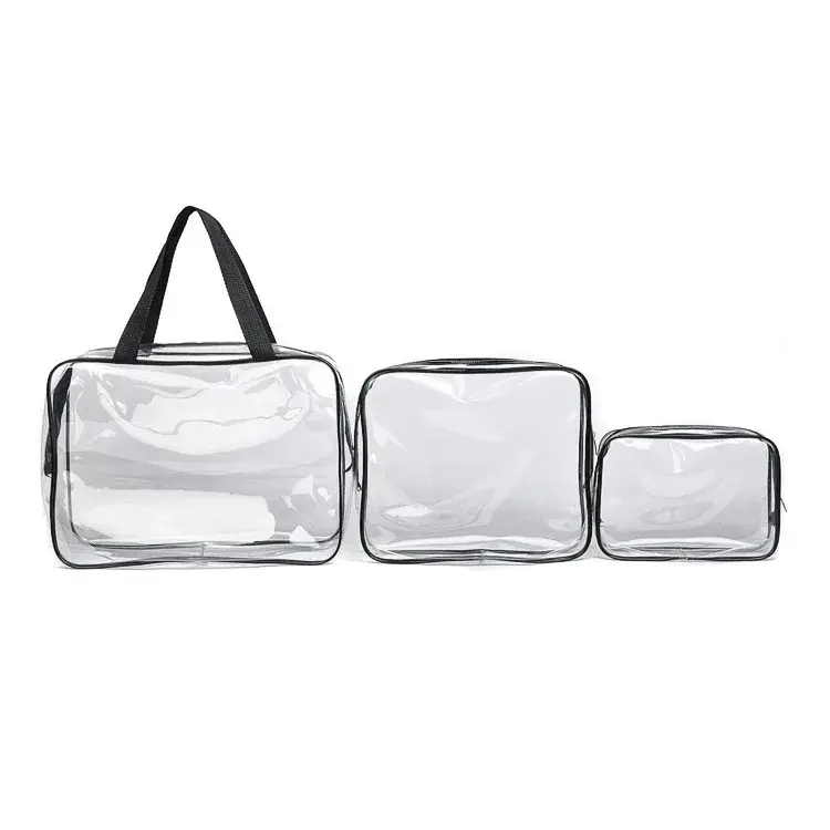 Cosmetic bag transparent for travel different sizes