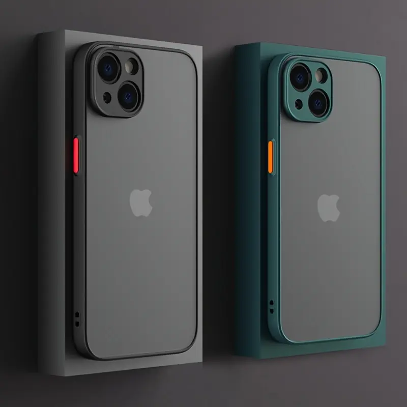 Discount offer-Luxury Matte Armour Shockproof Phone Case For 11/12/13/14/15 Pro Max Silicone Hard Back Cover, New 2024.