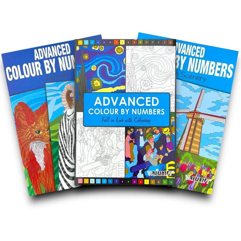 3X Colour by Numbers Adult Colouring Books - Pack of 3 coloring 1