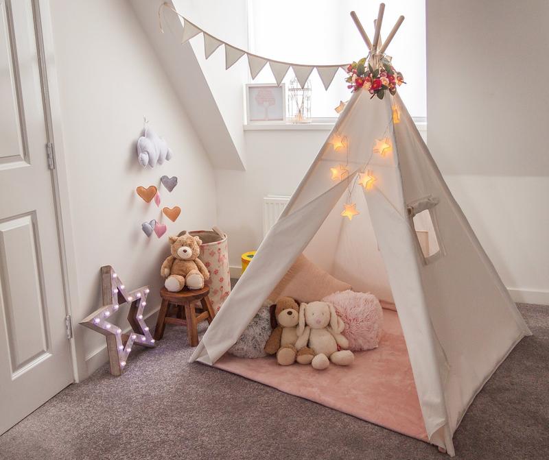 White Cotton Canvas Teepee Play Tent for Kids – Indoor & Outdoor Play Space 4