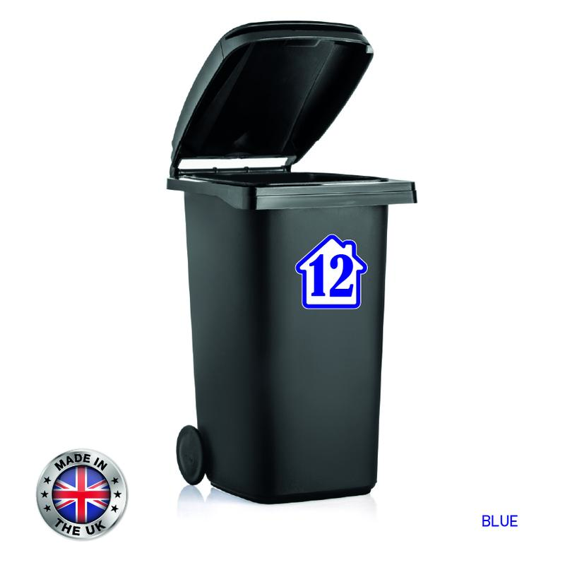 BIN02 Wheelie Bin Number sticker Rubbish Garbage Custom Rectangular Stickers  4 x 150mm x 150m Choose from 8 colours and choose your number waterproof laminated bin caravan house numbers Decor Decorative Set 2