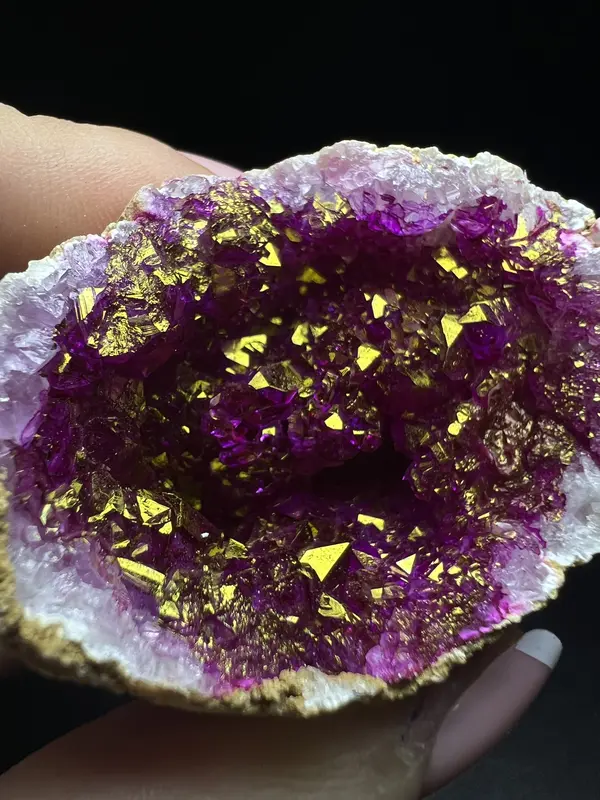 Medium Dyed Pink Clear Quartz Crystal Geode- Sold Individually, Home Décor, Crystal Healing, Gift 6