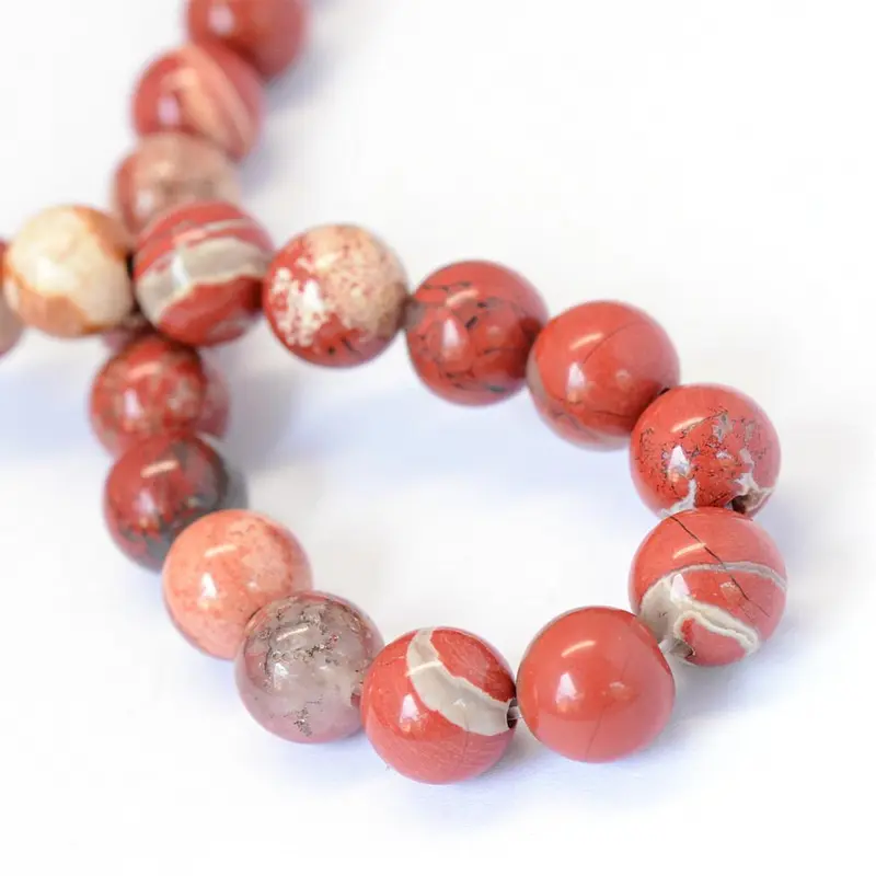 Natural Red Jasper Round Beads - 8mm 2