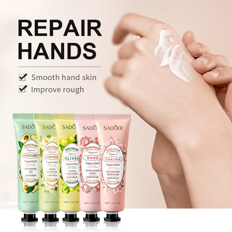 GOOD [Luxury Gift 1] Random Fruit Fragrance, Fruit Hand Cream SADOER Rose Chamomile Hand Cream 30g 1