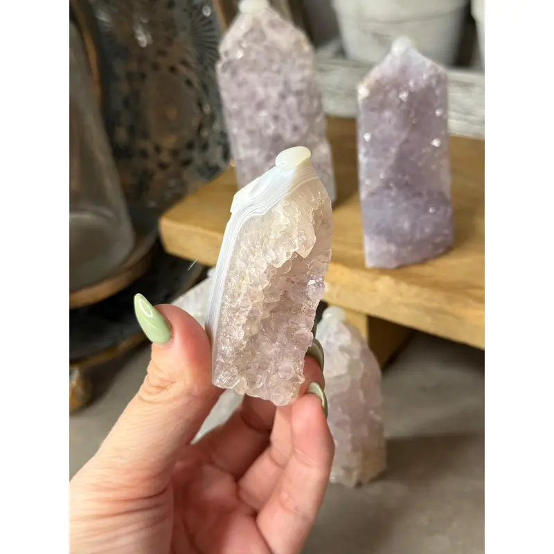 Druzy Raw Agate Crystal Towers 6