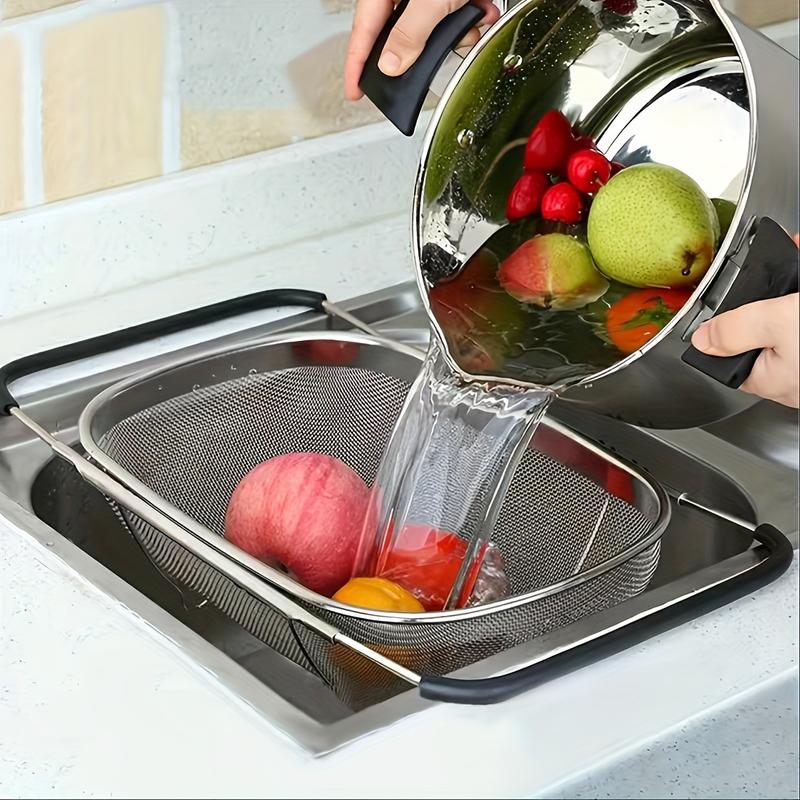 Stainless Steel Fine Mesh Strainer and Drainage Basket for Vegetable Filtering - Kitchen Essential, Food-Safe, Filtering Vegetables 8