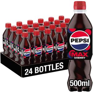 Pepsi Max Cherry 24 x 500ml Fizzy Soft Drink Beverage