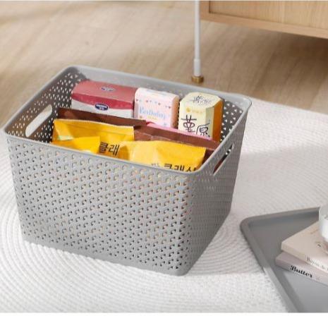 Multipurpose Storage Baskets with Lids | 3 Baskets set Premium Elite Plastic laundry basket with lid Stackable Baskets Organiser Basket | Home Kitchen Wardrobe Toys Stationary | Daiso Grey Pack Decor Room 4