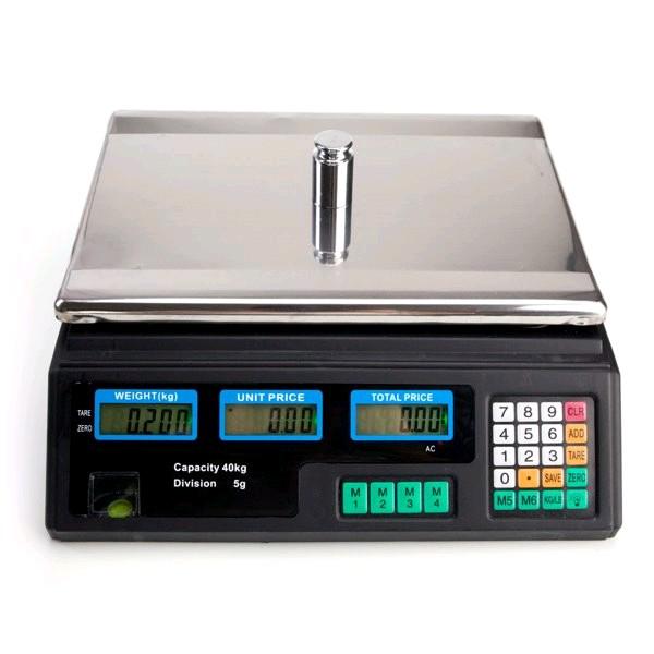 ACS-30 40kg/5g Digital Price Computing Scale for Vegetable UK Plug Silver & Black 3