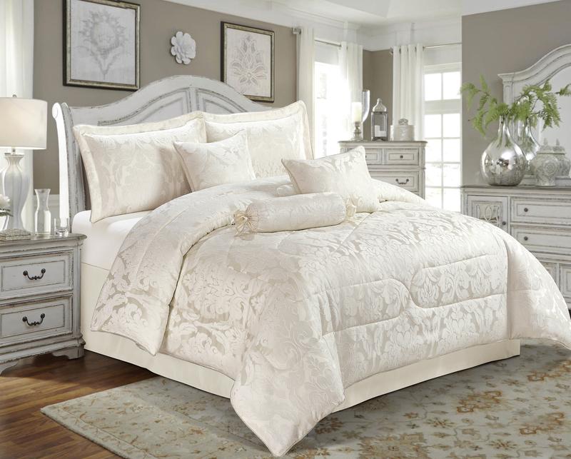3 Pieces -  7 Pieces  Jacquard Luxury Bedspread Comforter Bedding Set Throw - Ring Top/Eyelet Curtains - sets sofa quilt - Jacquard bedding sets 5