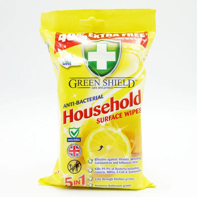 GREENSHIELD ANTIBAC HOUSEHOLD SURF WIPE 12 PACKS OF 70 WIPES 0