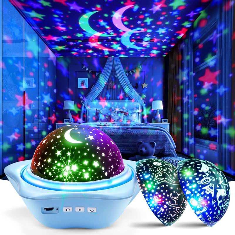 One Fire Night Light Kids,96 Lighting Modes Star Projector Lights for Bedroom, 360°Rotating+6 Films Baby Night Light Projector,Rechargeable Sensory Lights for Room Decor,Star Projector Kids Baby Gifts [Energy Class F] 7