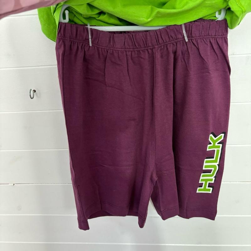 9-10 Years Marvel Hulk Boys Pyjamas Pjs Nightwear Sleepwear Pajamas Two Piece Set Kids Childrens Superhero Character Green Short Sleeve Top Shorts Avengers 3