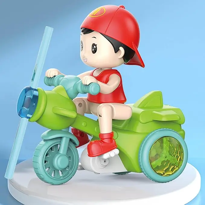 Tricycle Electric 360° Rotation Cartoon Toy Car Music LED Lighting Kids Toy Boy Girl Christmas Gift Electric Tricycle Toy Electric Tricycle Electric Stunt Tricycle 360 Rotation Toy 1