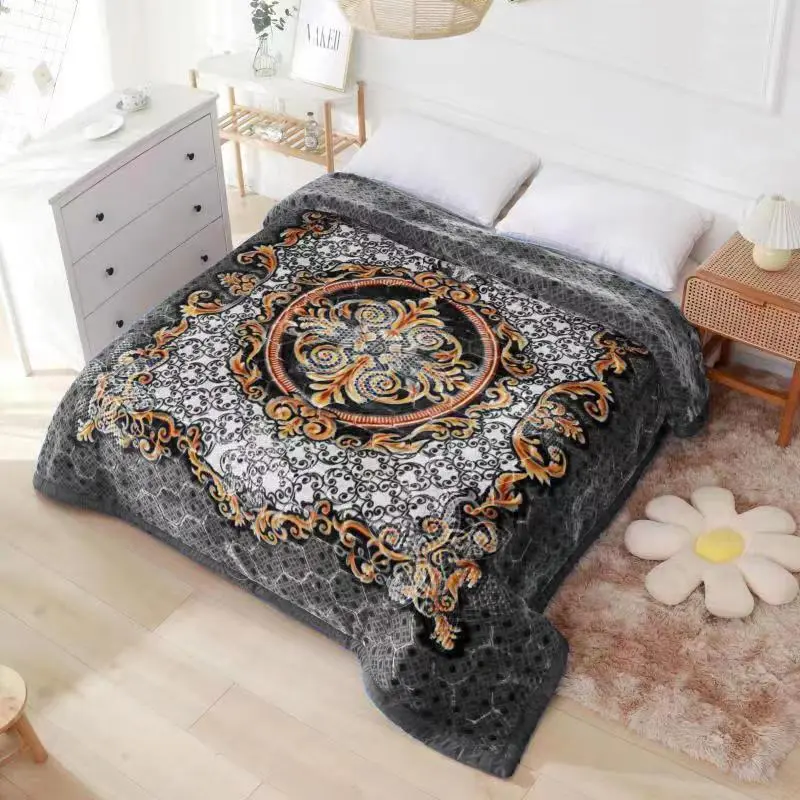 2 Ply Reversible double sided Blanket Thick Heavy Faux Fur Mink Throw King size 2
