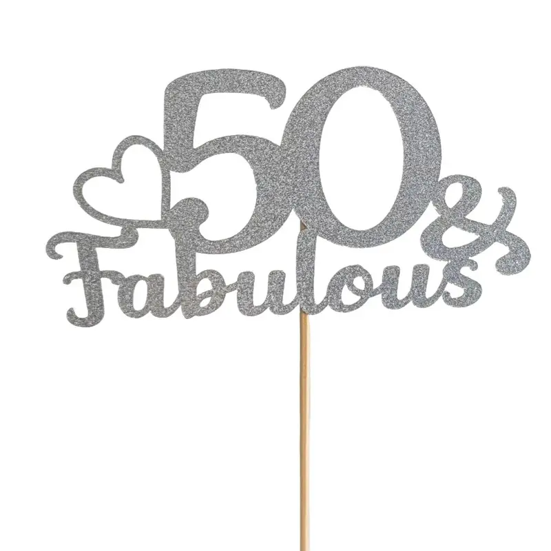 Glitter Cake Topper - 50 & Fabulous - Decoration for Birthday Celebrations - The Icing Store - Cakes - Bakes - Ornaments 1