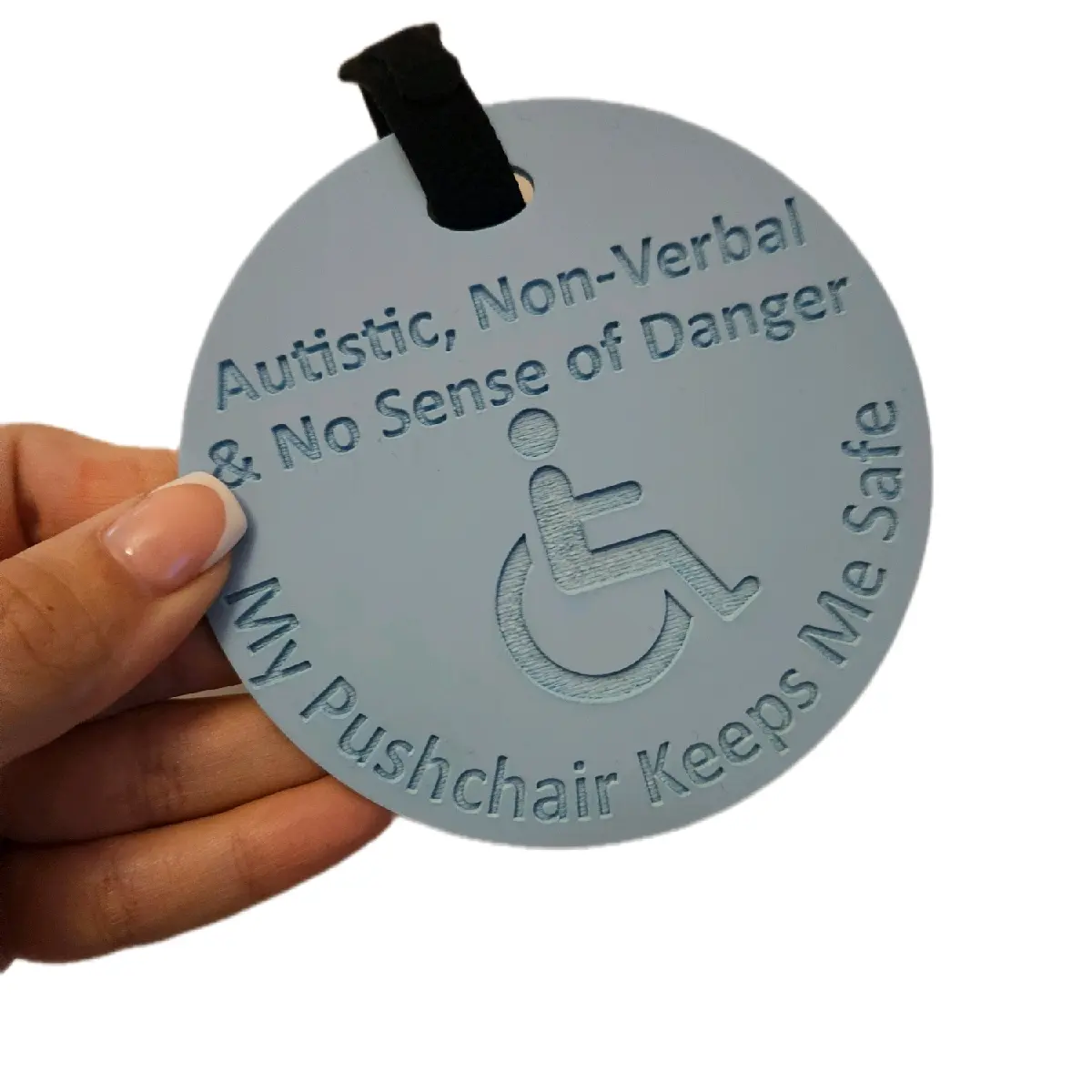 Autistic, non verbal or non speaking & no sense of danger Tag for disability pushchairs,Special Needs Hidden Disabilities, Disabled,Autistic pram tag