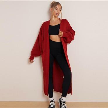 WOMENS LONGLINE BALLOON SLEEVE KNITTED CARDIGAN WITH POCKETS 5