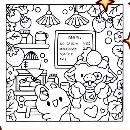 Dreamy Days A Kawaii Coloring Book of Whimsical Scenes 30 Coloring Pages with Cute Cows, Frogs, Bunnies, Bears, Ducks and Otter (Sweet & Kitsch) Paperback Book 3